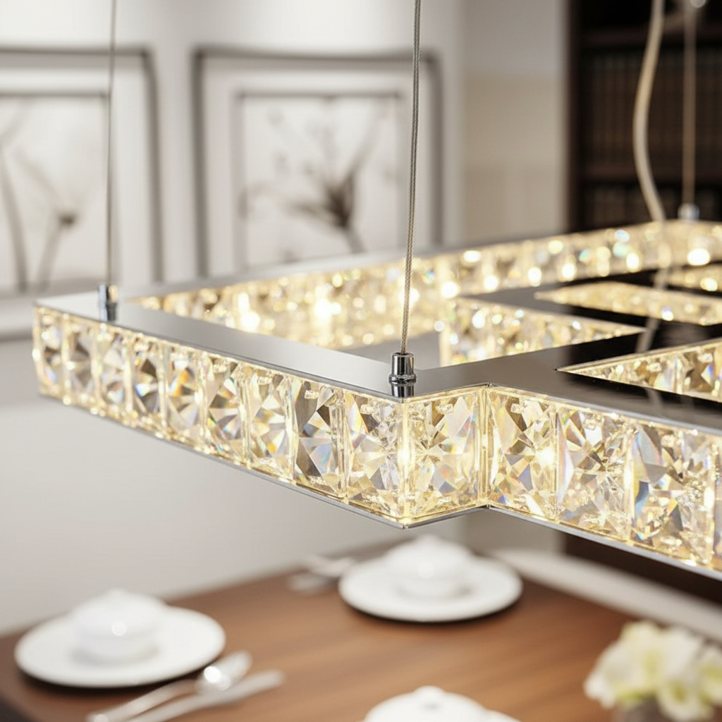 Aethelred 80cm Square K9 Crystal Chandelier Angle 3