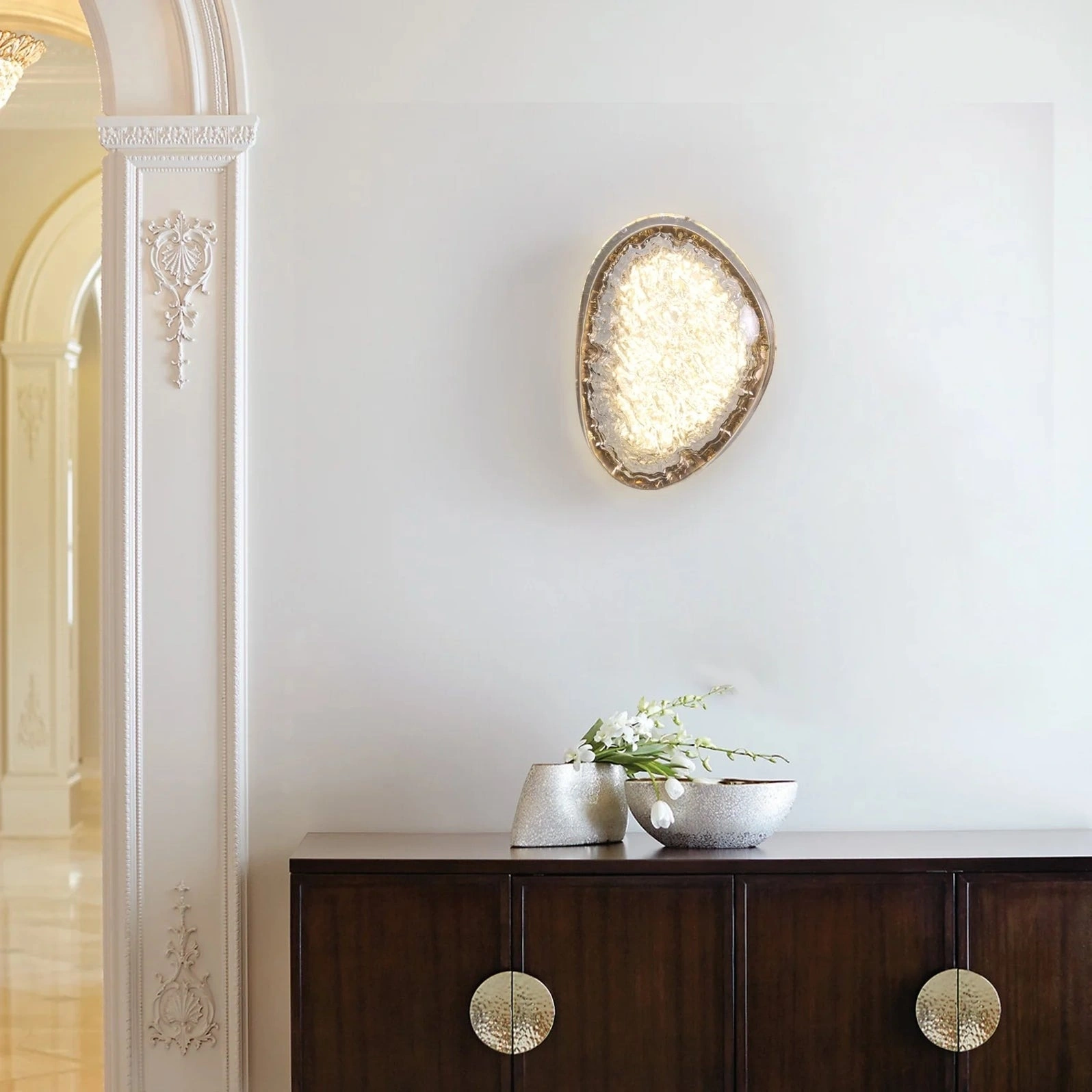 Agata Organic Geode Glass Wall Sconce