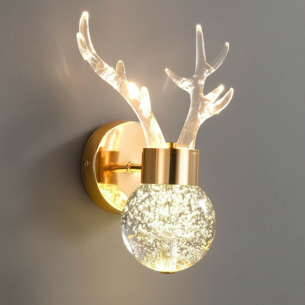 Antler Bubble Crystal Wall Sconce Angle 3