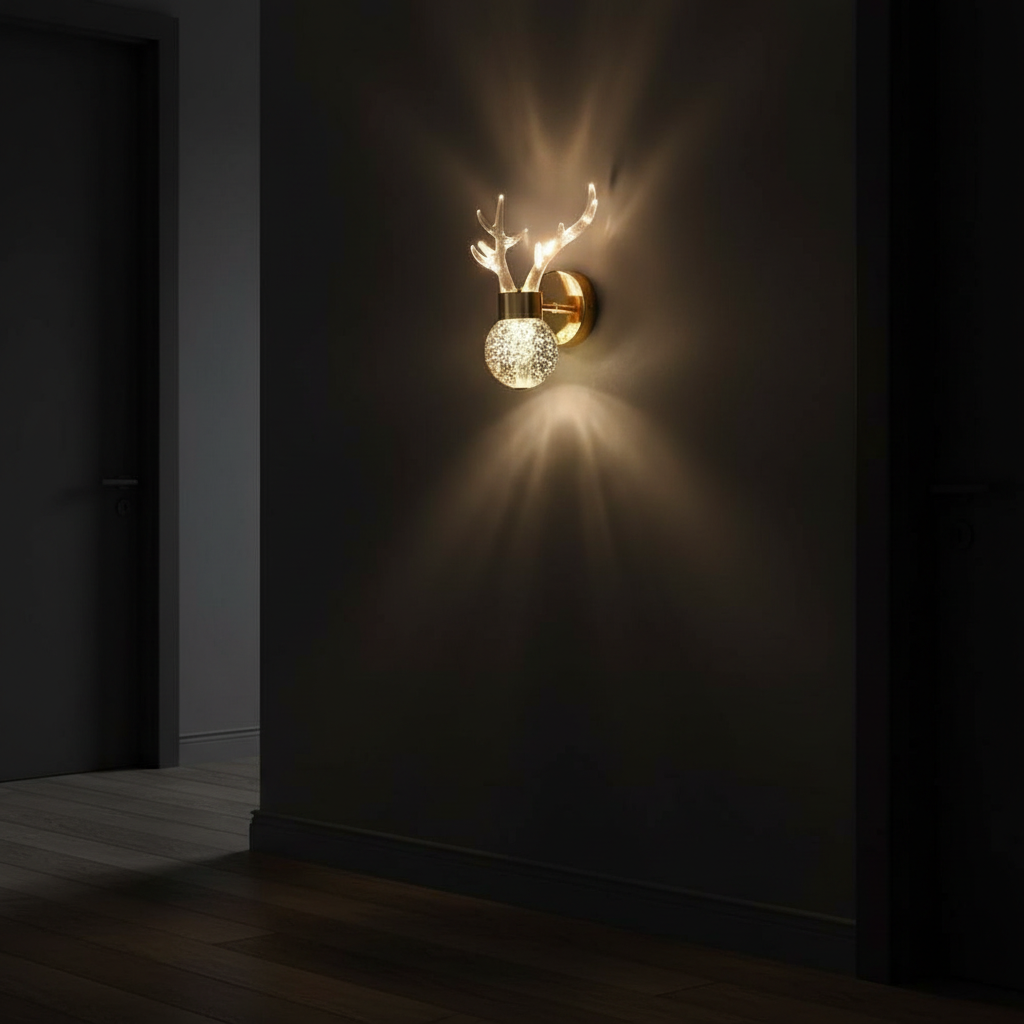 Antler Bubble Crystal Wall Sconce Detail Perspective