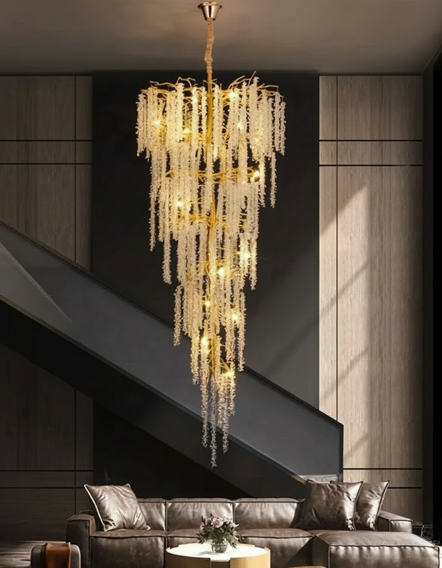 Arboria Raindrop Crystal Chandelier Detail Perspective