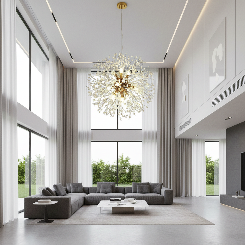 Astraea 80cm Crystal Sputnik Chandelier Angle 2