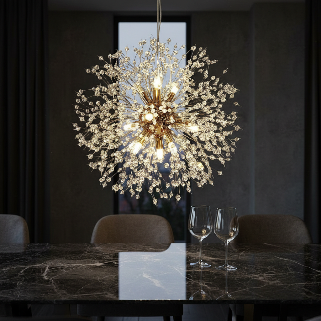 Astraea 80cm Crystal Sputnik Chandelier Angle 4