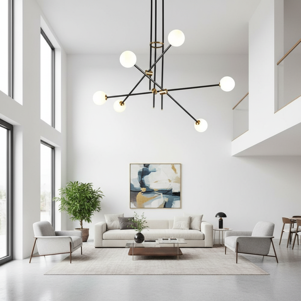 Astro 6-Arm Modern Sputnik Chandelier Primary Perspective