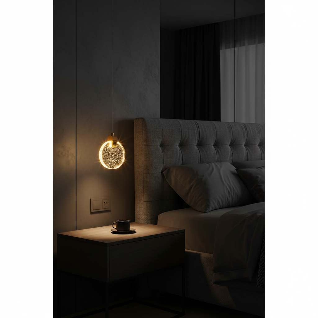 Aura 120 Crystal Disc Mini Pendant Detail Perspective