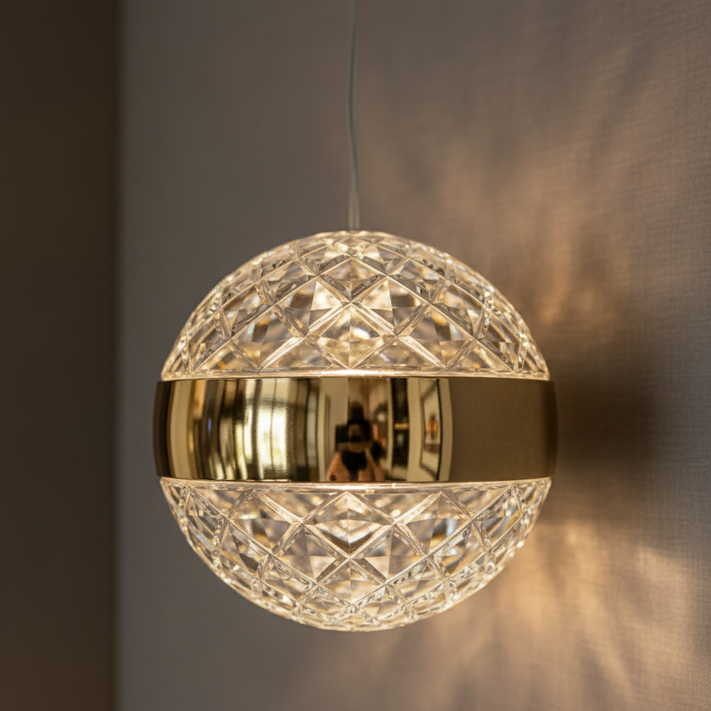 Aura 120 K9 Crystal Globe Pendant Angle 3