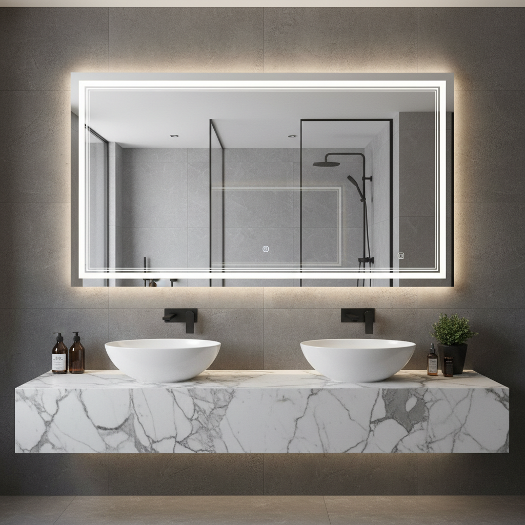 Aura 120 Rectangular LED Vanity Mirror Primary Perspective