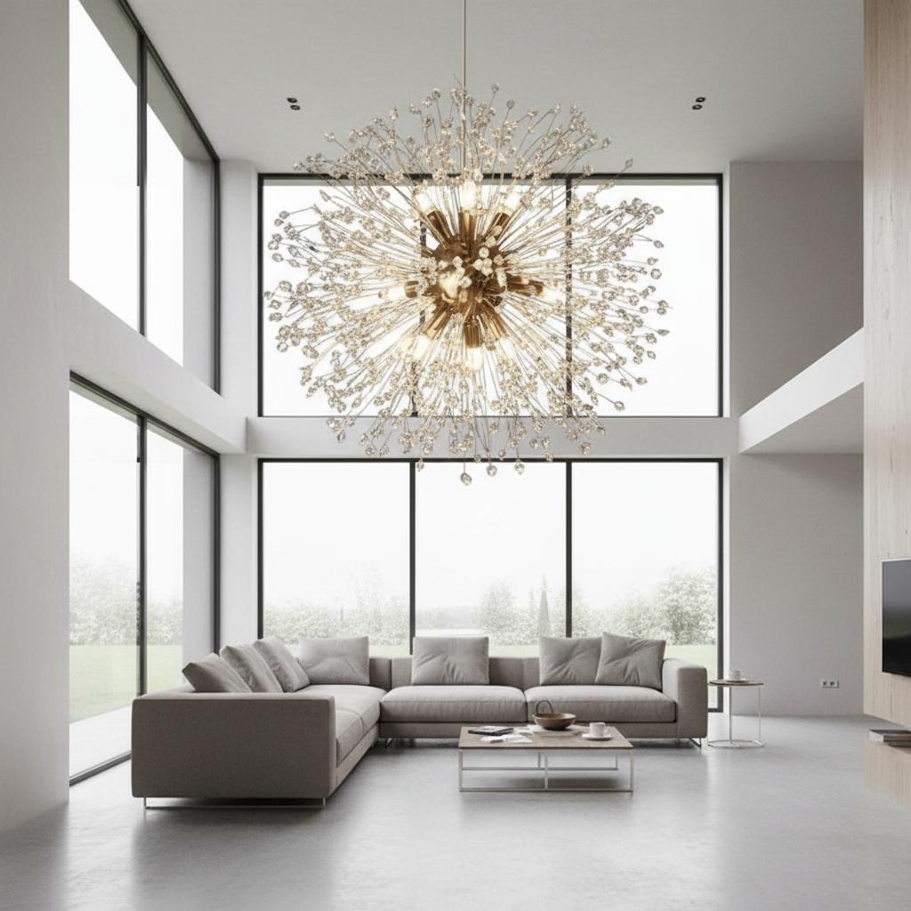 Aura 80cm Dandelion K9 Crystal Chandelier Primary Perspective