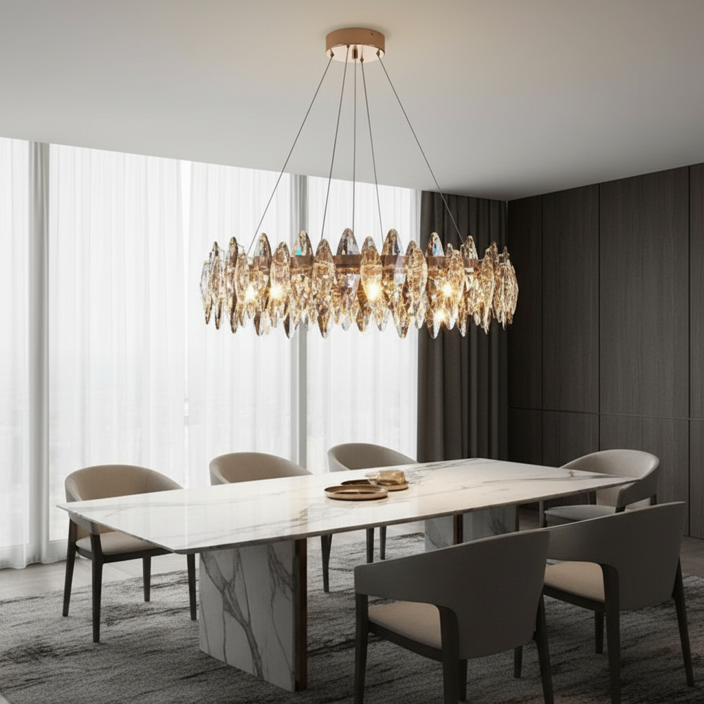 Aura 80cm K9 Crystal Ring Chandelier Primary Perspective