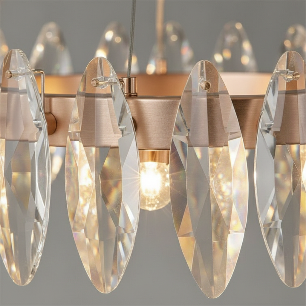 Aura 80cm Round K9 Crystal Ring Chandelier Angle 3