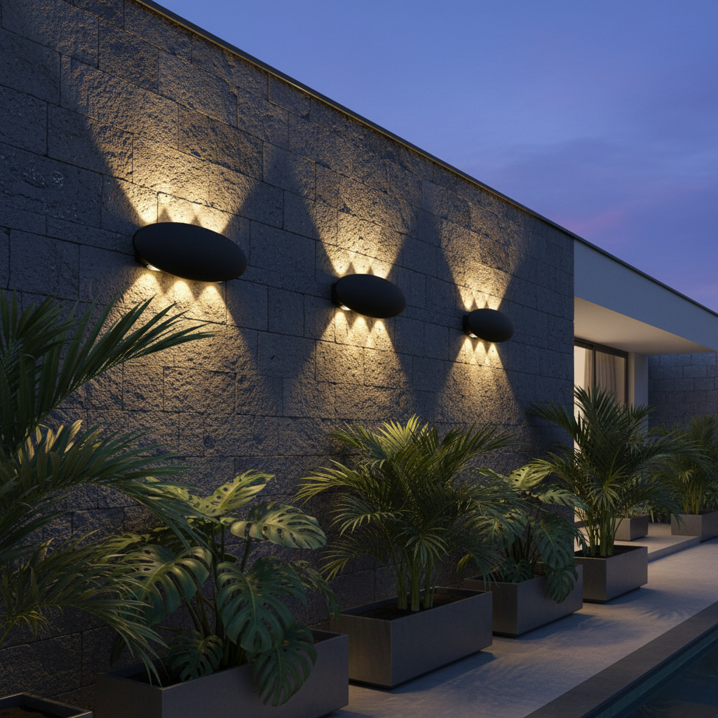Aura Ellipse IP65 Bi-Directional Wall Luminaire Primary Perspective