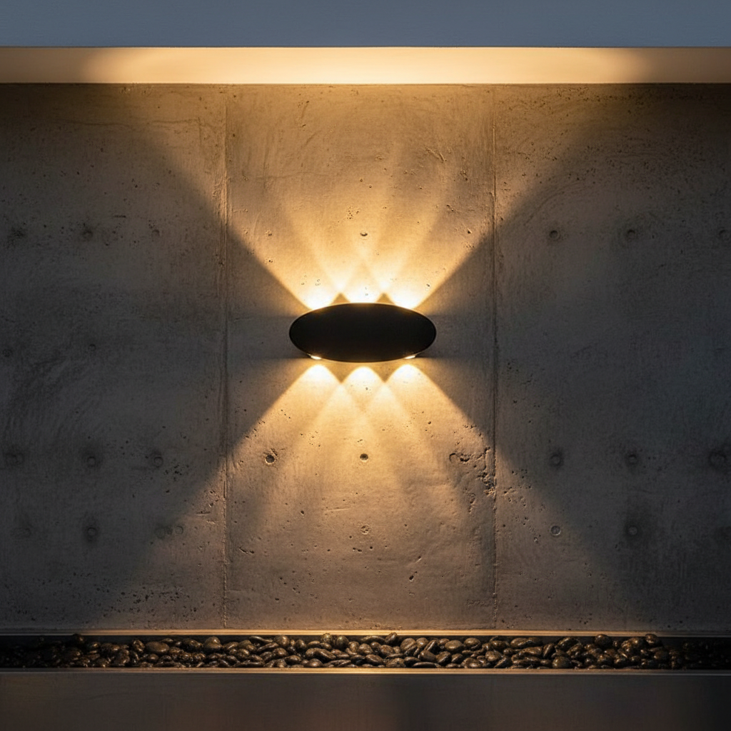 Aura Ellipse IP65 Bi-Directional Wall Luminaire Detail Perspective