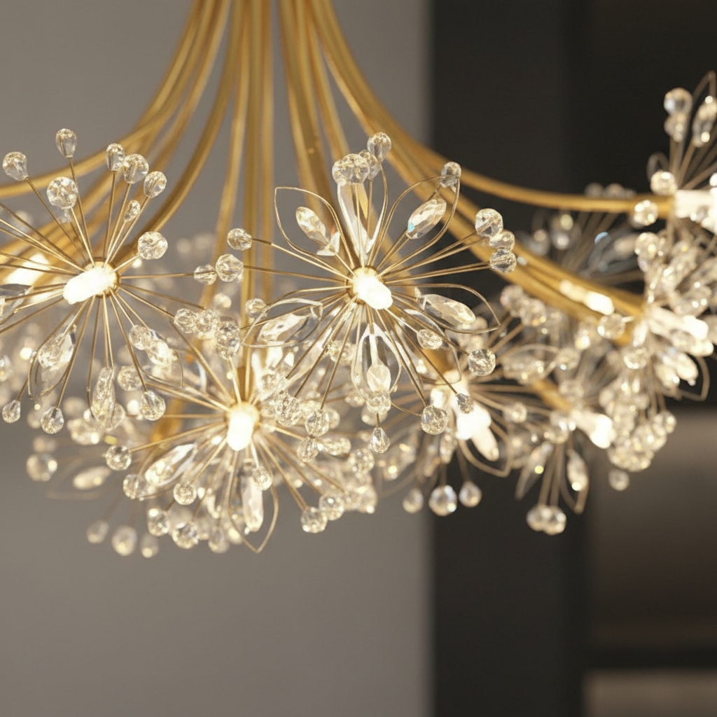 Aura Firefly 90cm Crystal Bouquet Chandelier Angle 3