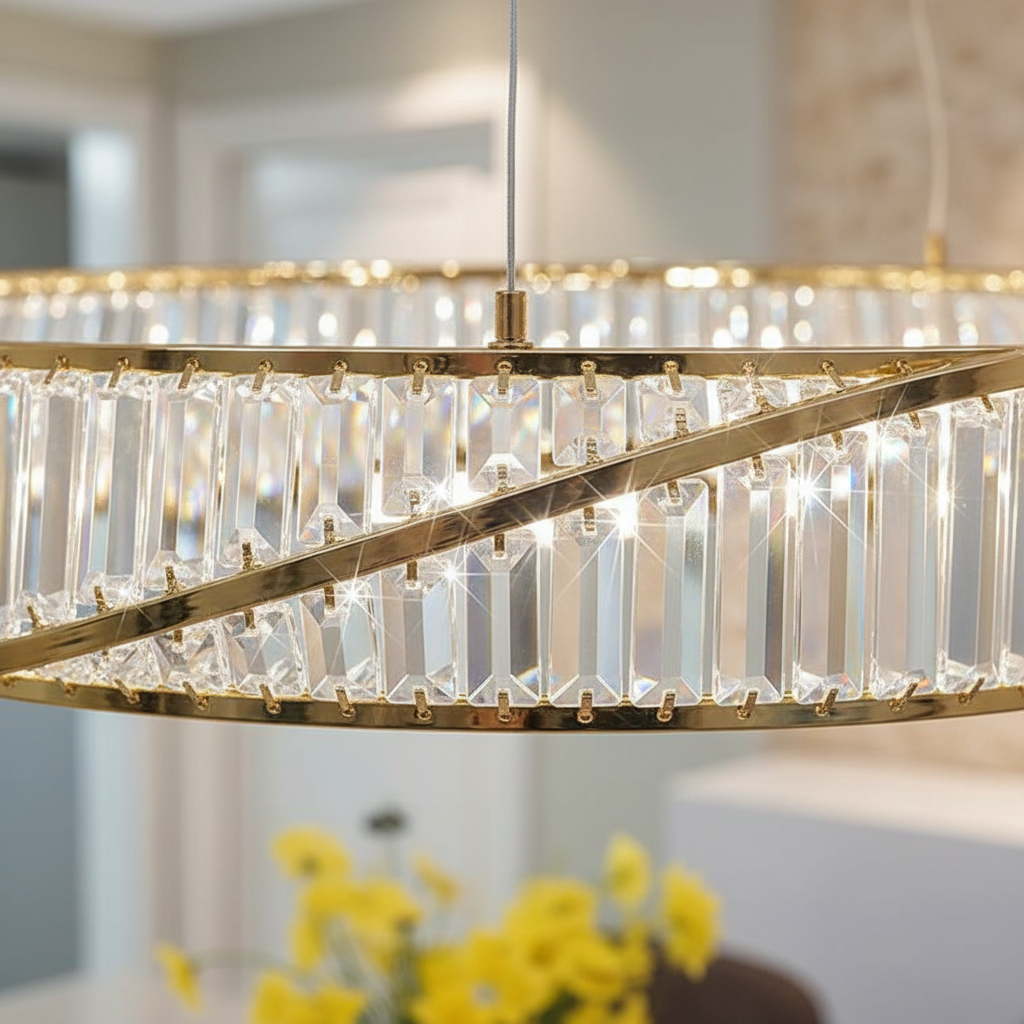 Aura Mobius 80cm K9 Crystal Chandelier Angle 3