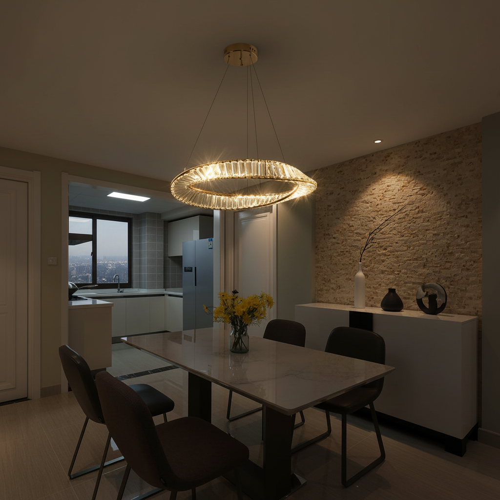 Aura Mobius 80cm K9 Crystal Chandelier Detail Perspective