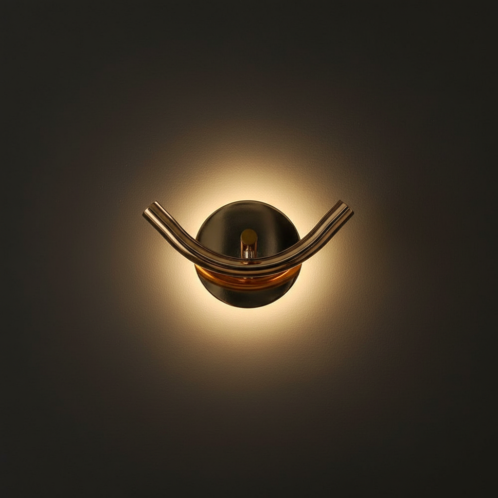 Aura Sculptural Brass Wall Sconce Detail Perspective