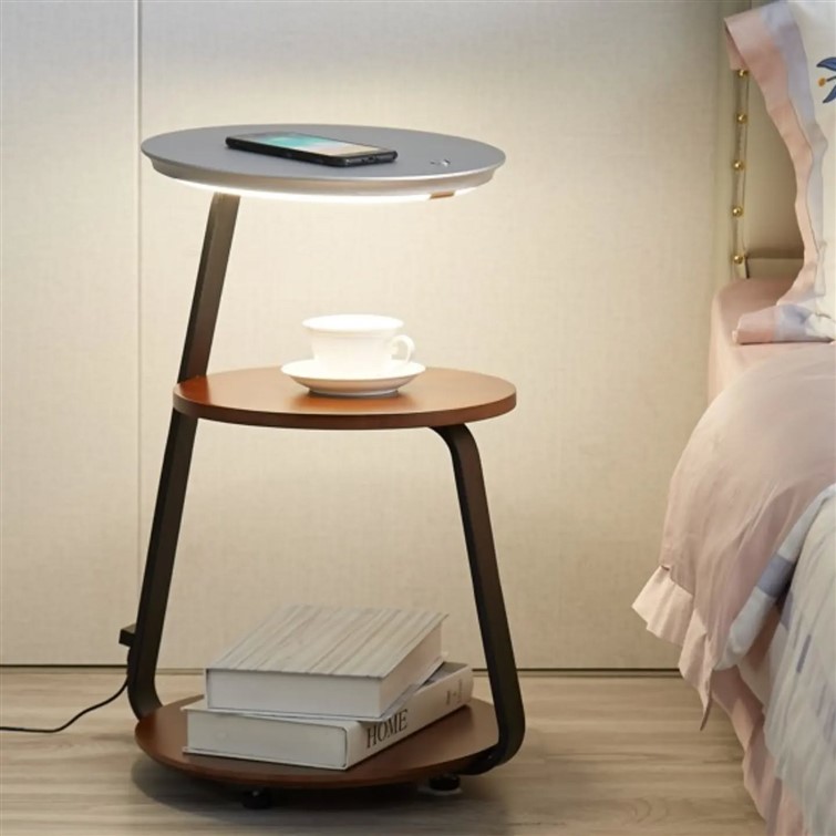 Aura Smart Side Table Floor Lamp with Wireless Charging