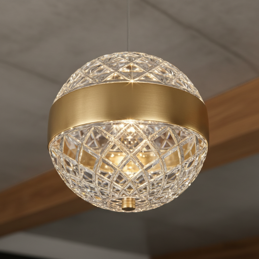 Aura Sphere 120 K9 Crystal Pendant Angle 3