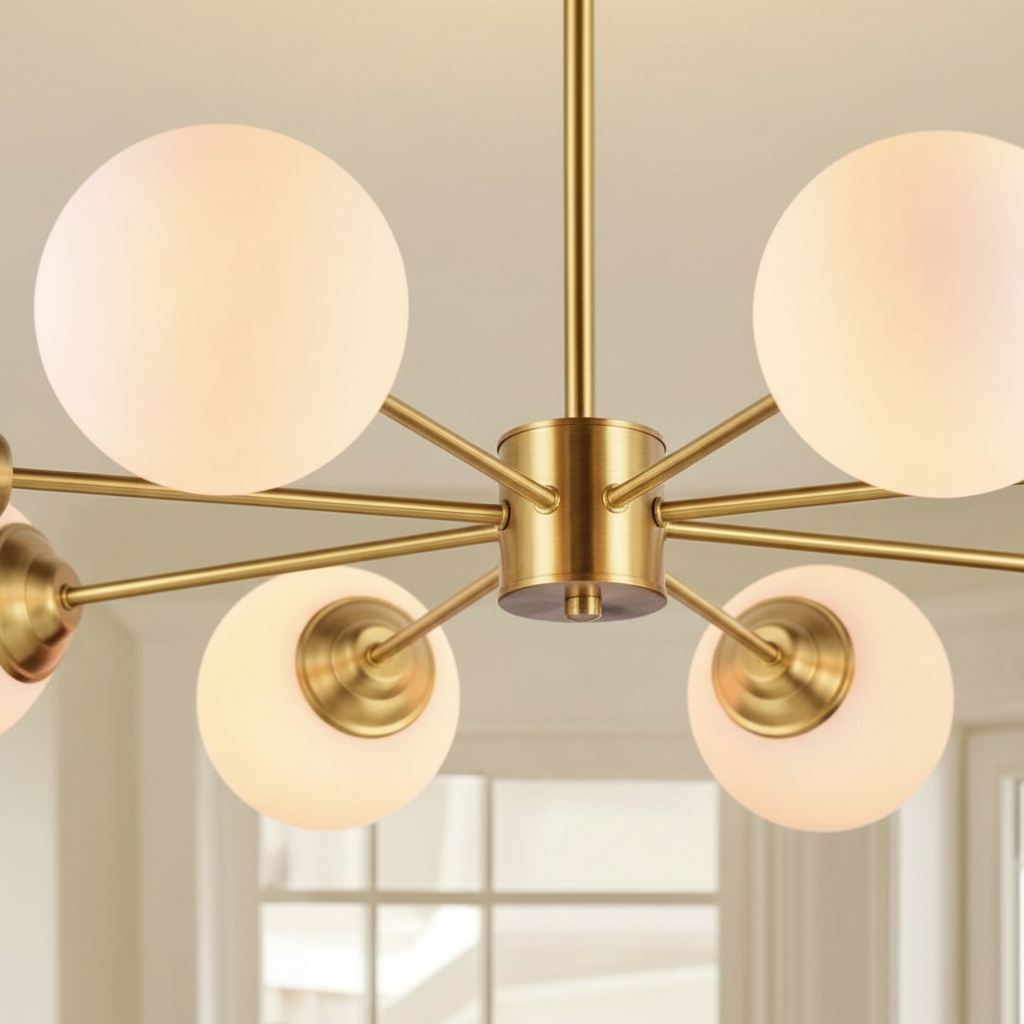 Aura Sputnik 8-Globe Mid-Century Chandelier Angle 3
