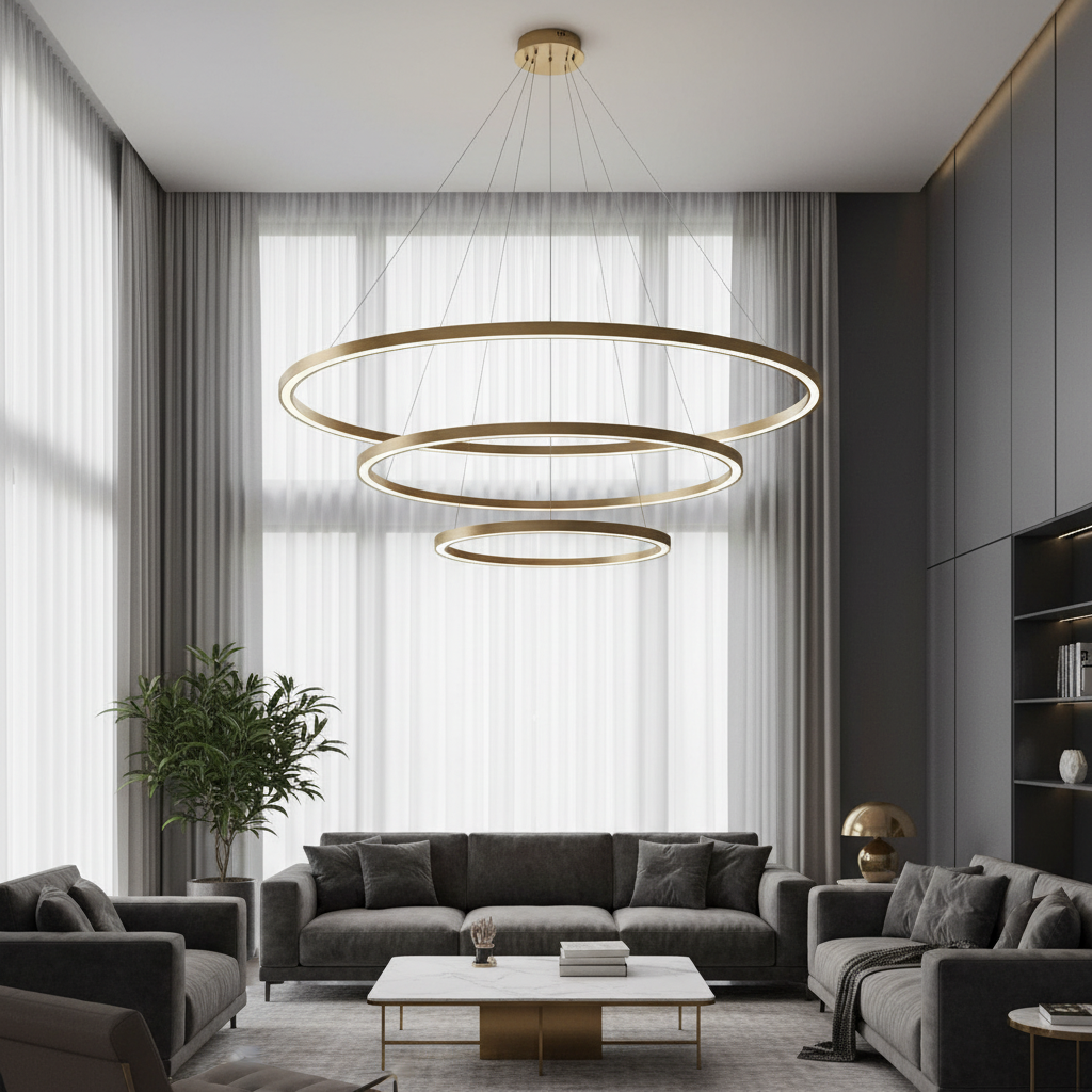 Aura Trio 800 Tiered Ring Pendant Chandelier Primary Perspective