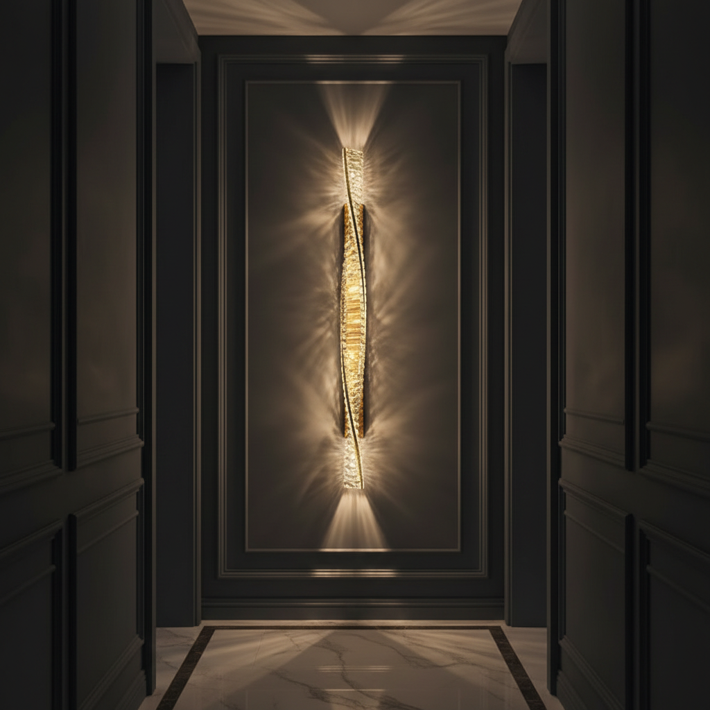 Aura Twist 80cm K9 Crystal Wall Sconce Primary Perspective