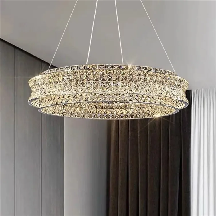Aura Wave 80cm Dual-Ring K9 Crystal Chandelier