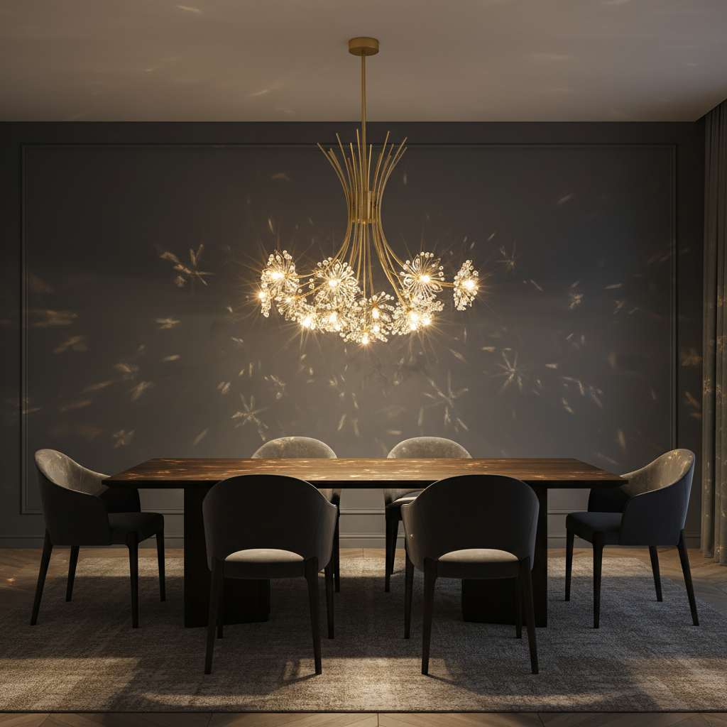 Aurae 12-Head Crystal Bloom Chandelier Detail Perspective