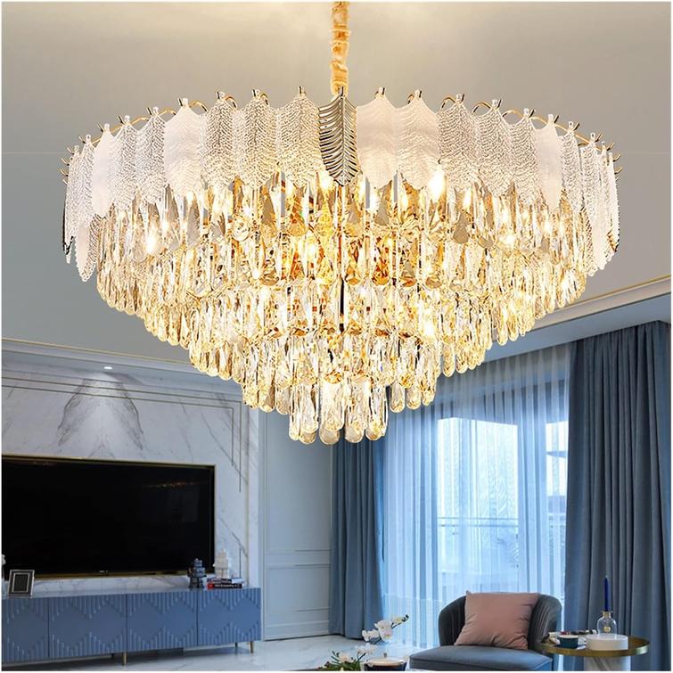 Aurae 60cm Feather & K9 Crystal Chandelier