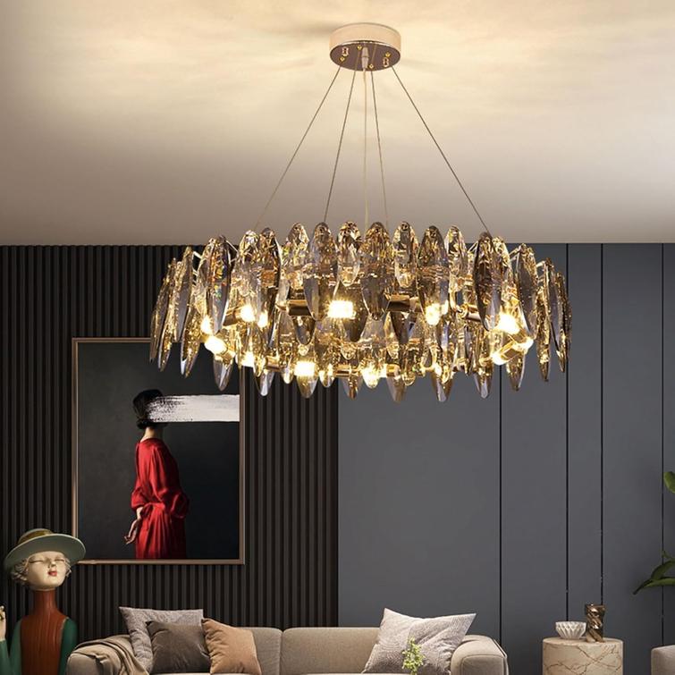 Aurelia 100cm Amber Crystal Halo Chandelier