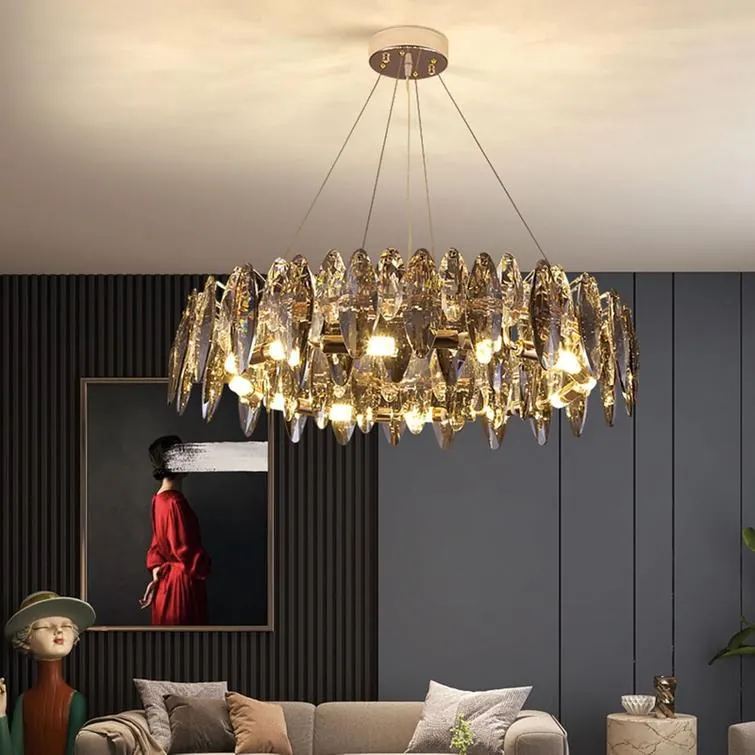 Aurelia 100cm Amber Crystal Halo Chandelier