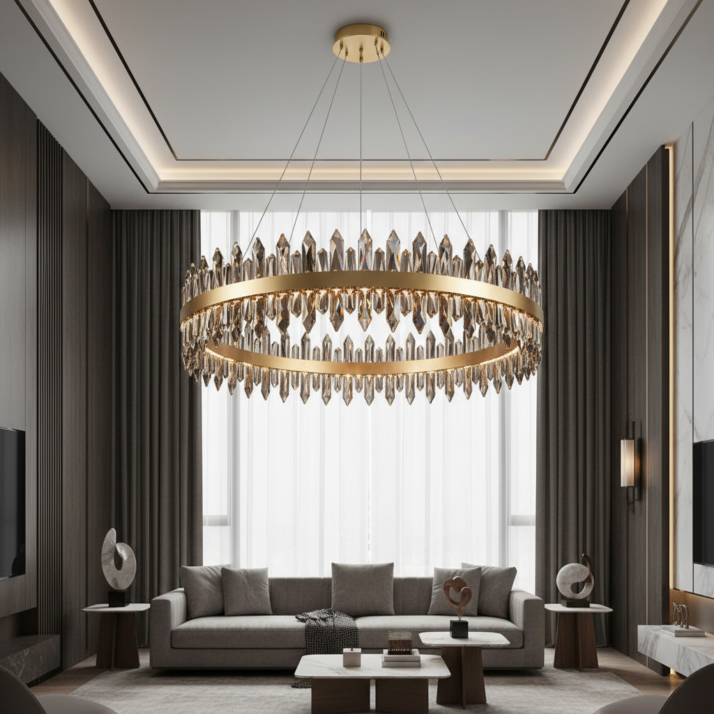 Aurelia 100cm K9 Crystal Crown Chandelier Primary Perspective