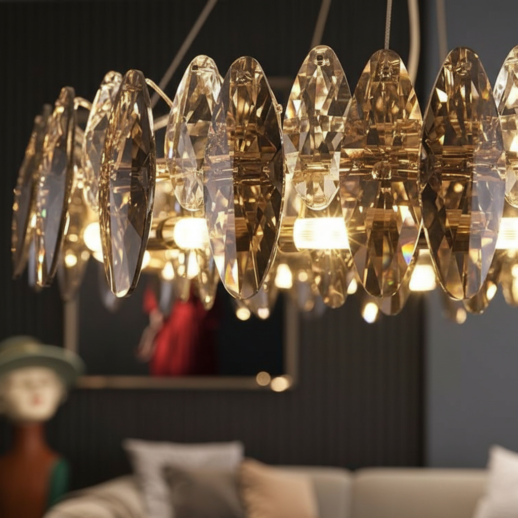 Aurelia 100cm K9 Crystal Crown Chandelier Angle 3
