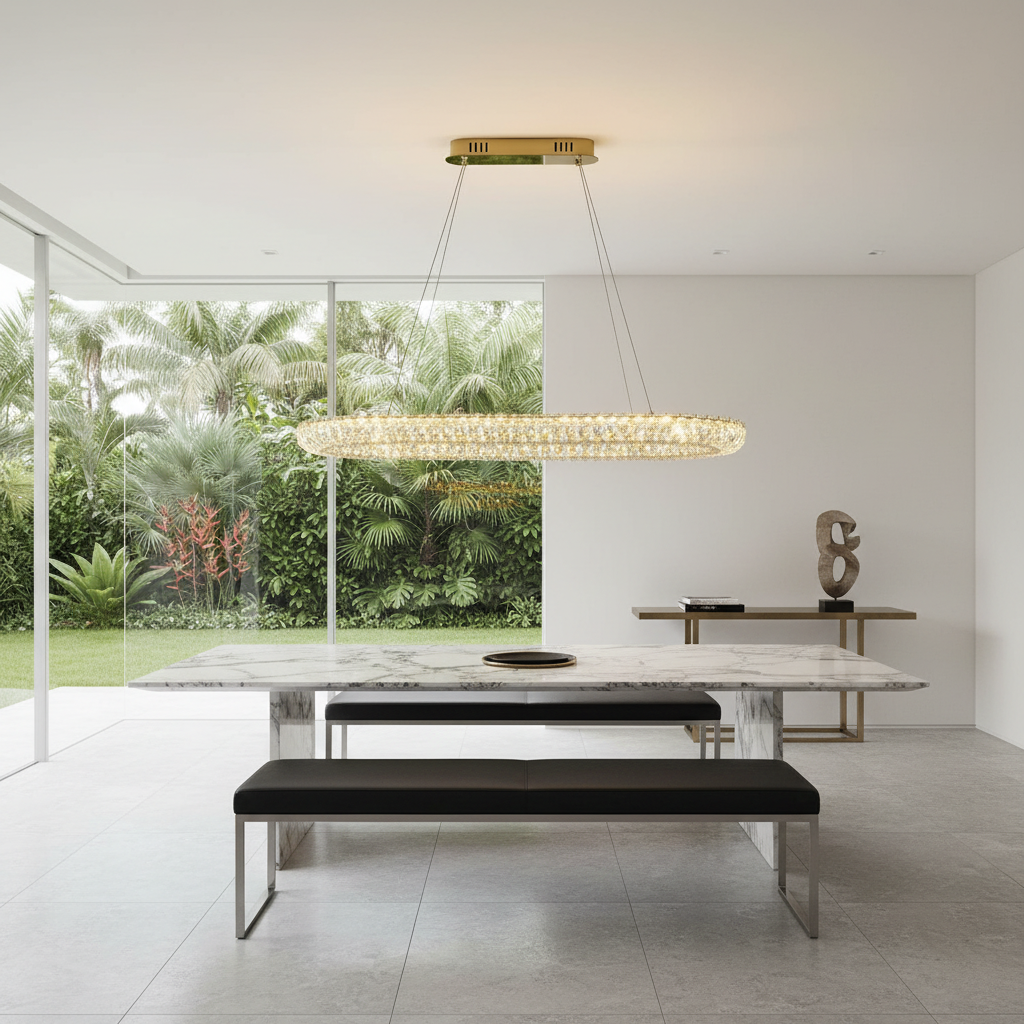 Aurelia 100cm Oval K9 Crystal Chandelier Primary Perspective