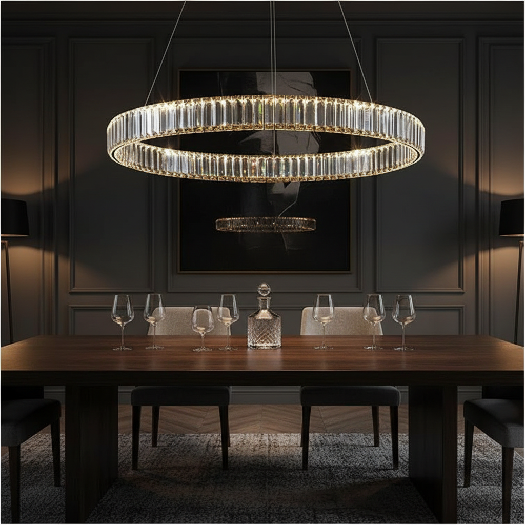 Aurelia 800 K9 Crystal Ring Chandelier Angle 4