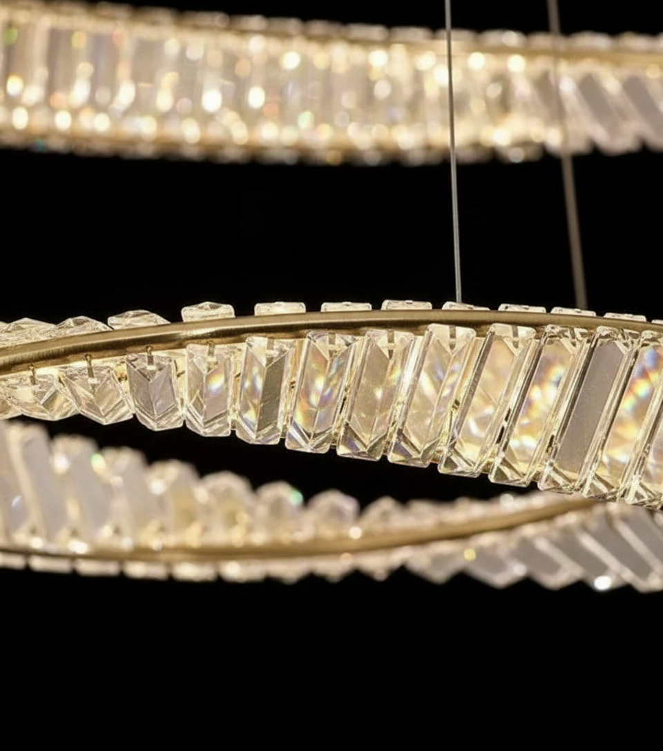 Aurelia 800/500mm Dual Ring K9 Crystal Chandelier Angle 3