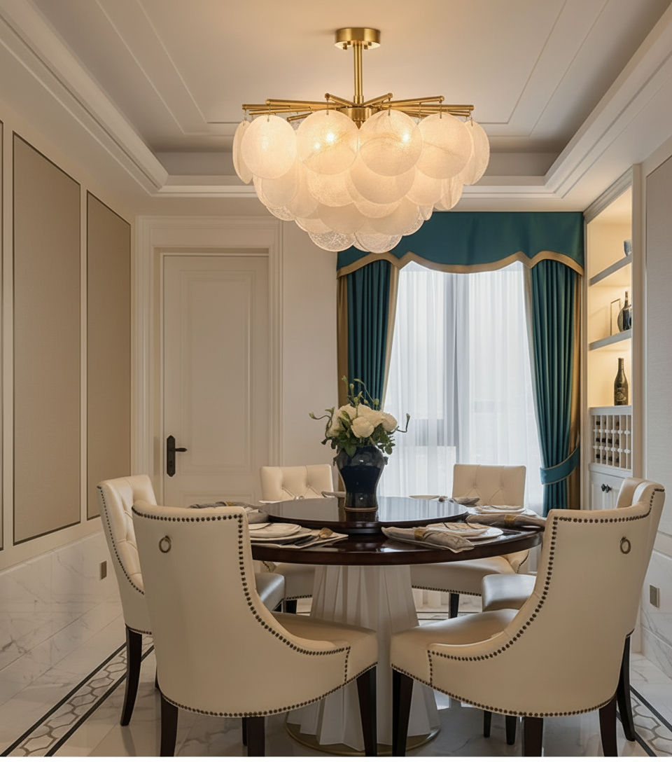 Aurelia 80cm Cloud Glass Chandelier Angle 4