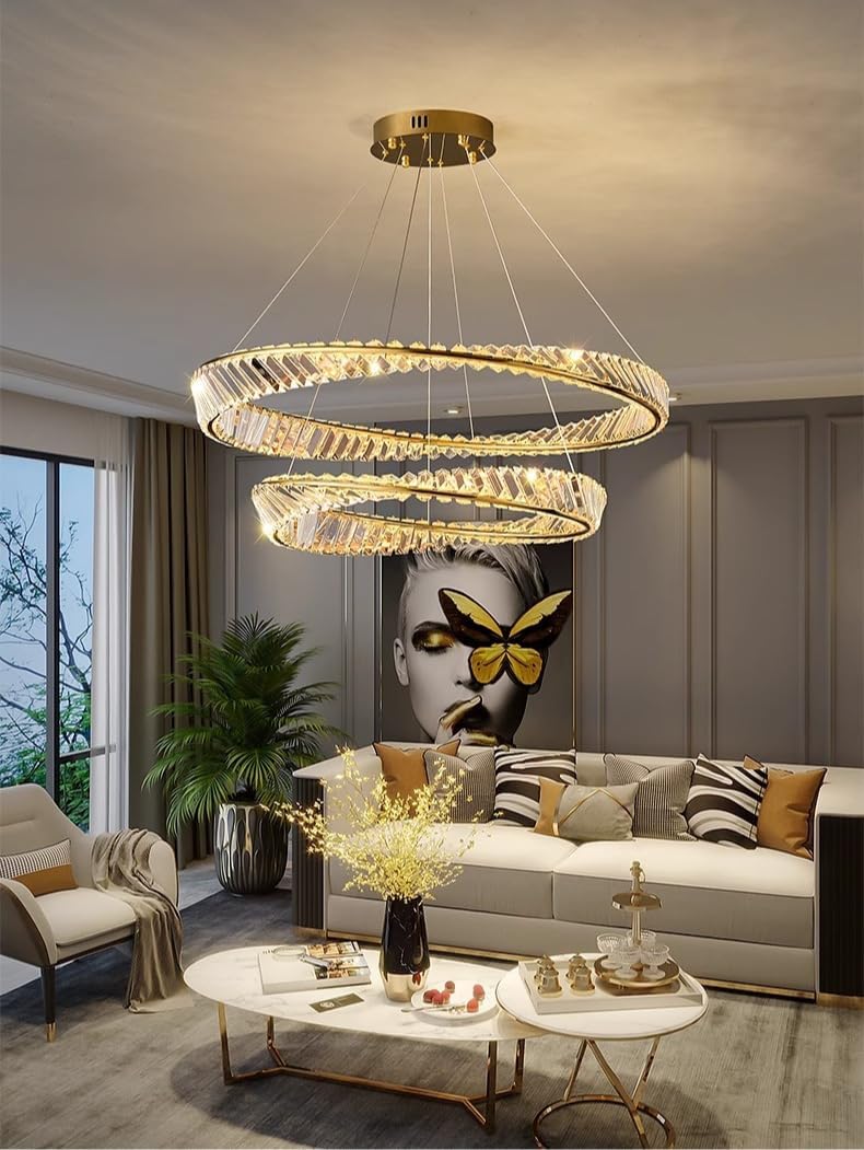 Aurelia 80cm Double Halo K9 Crystal Chandelier