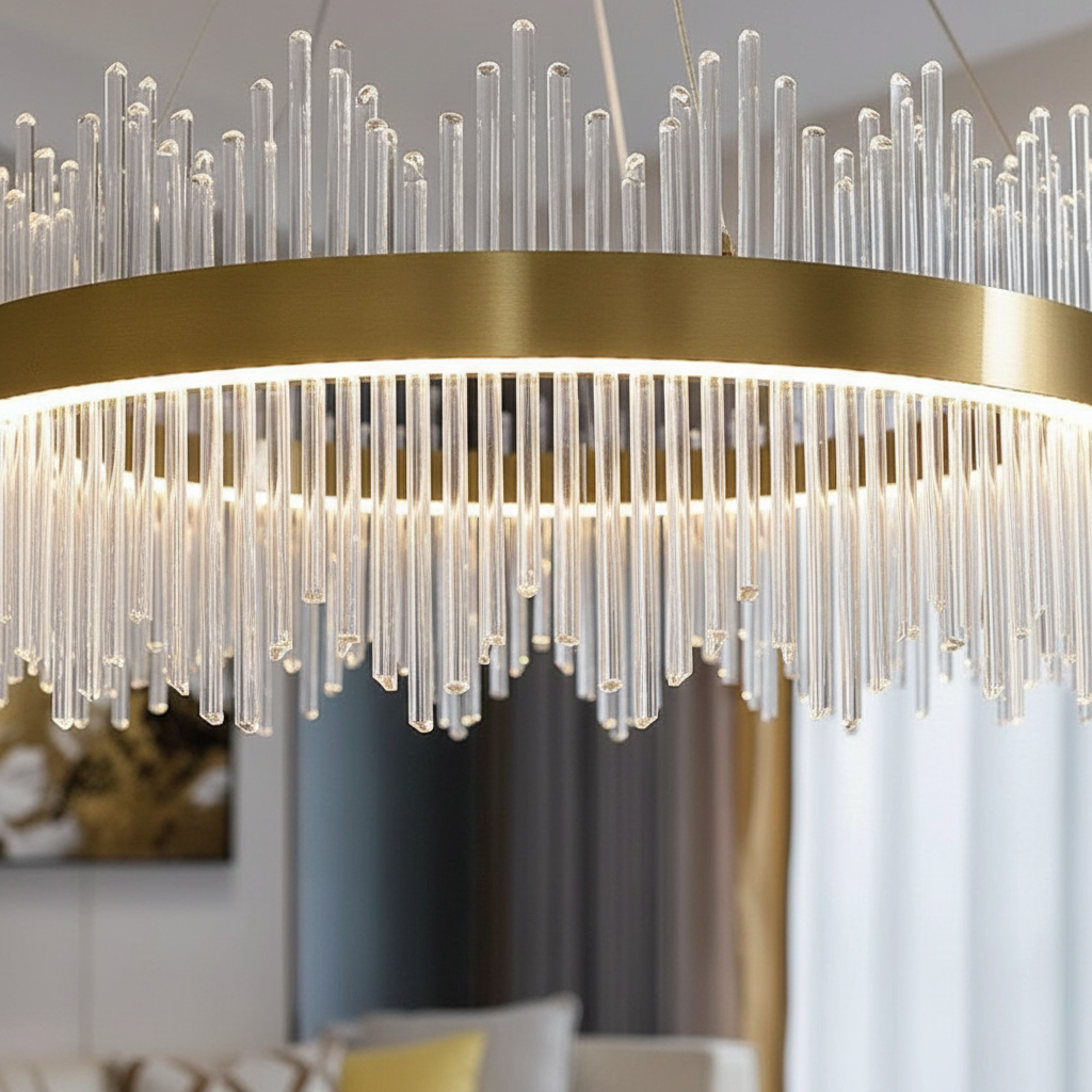 Aurelia 80cm K9 Crystal Halo Chandelier Angle 3