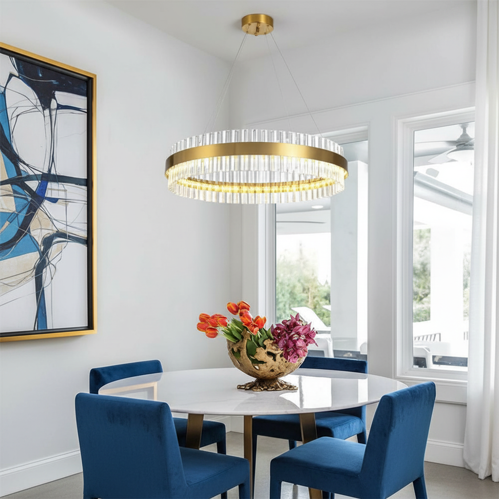 Aurelia 80cm K9 Crystal Ring Chandelier Primary Perspective
