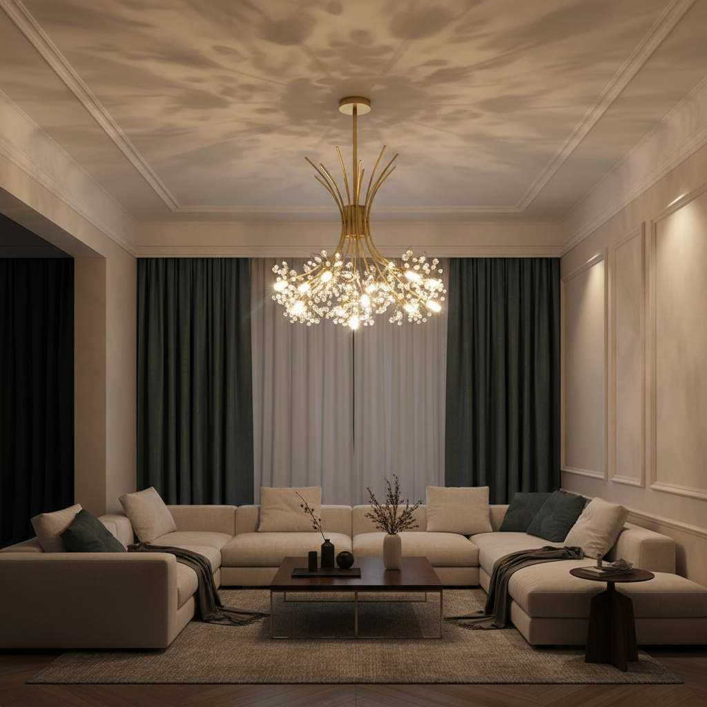Aurelia 85cm Floral Burst K9 Crystal Chandelier Detail Perspective