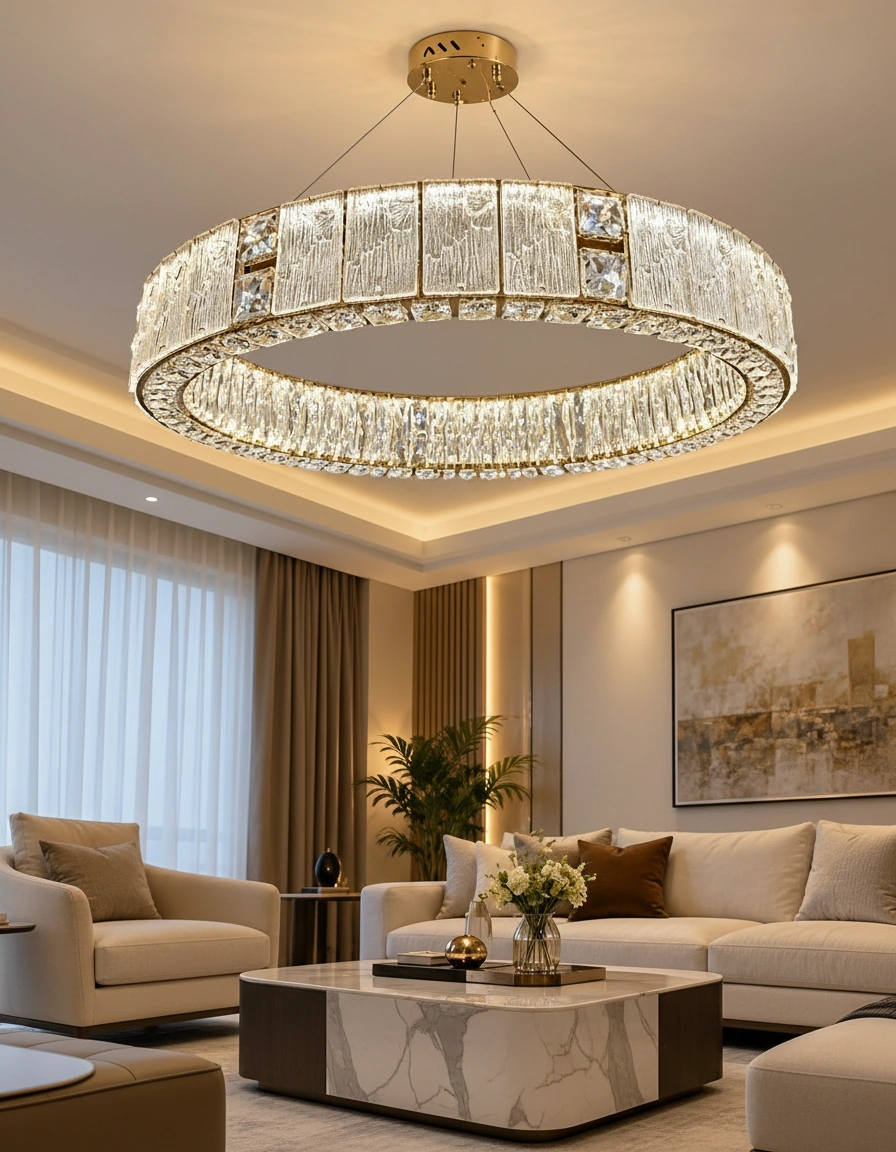 Aurelia 90cm Grand Crystal Ring Chandelier