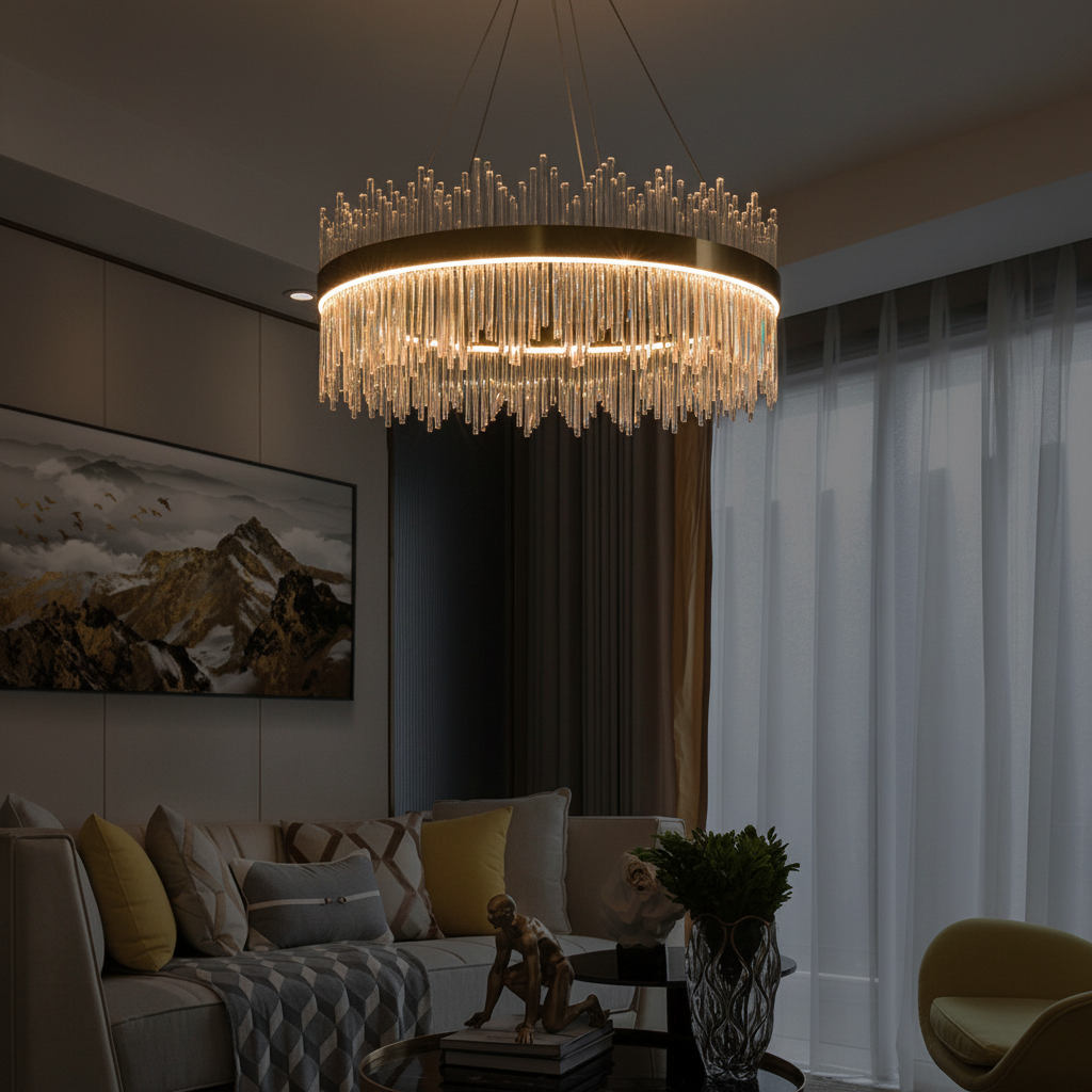 Aurelia Crown 80cm K9 Crystal Chandelier Detail Perspective