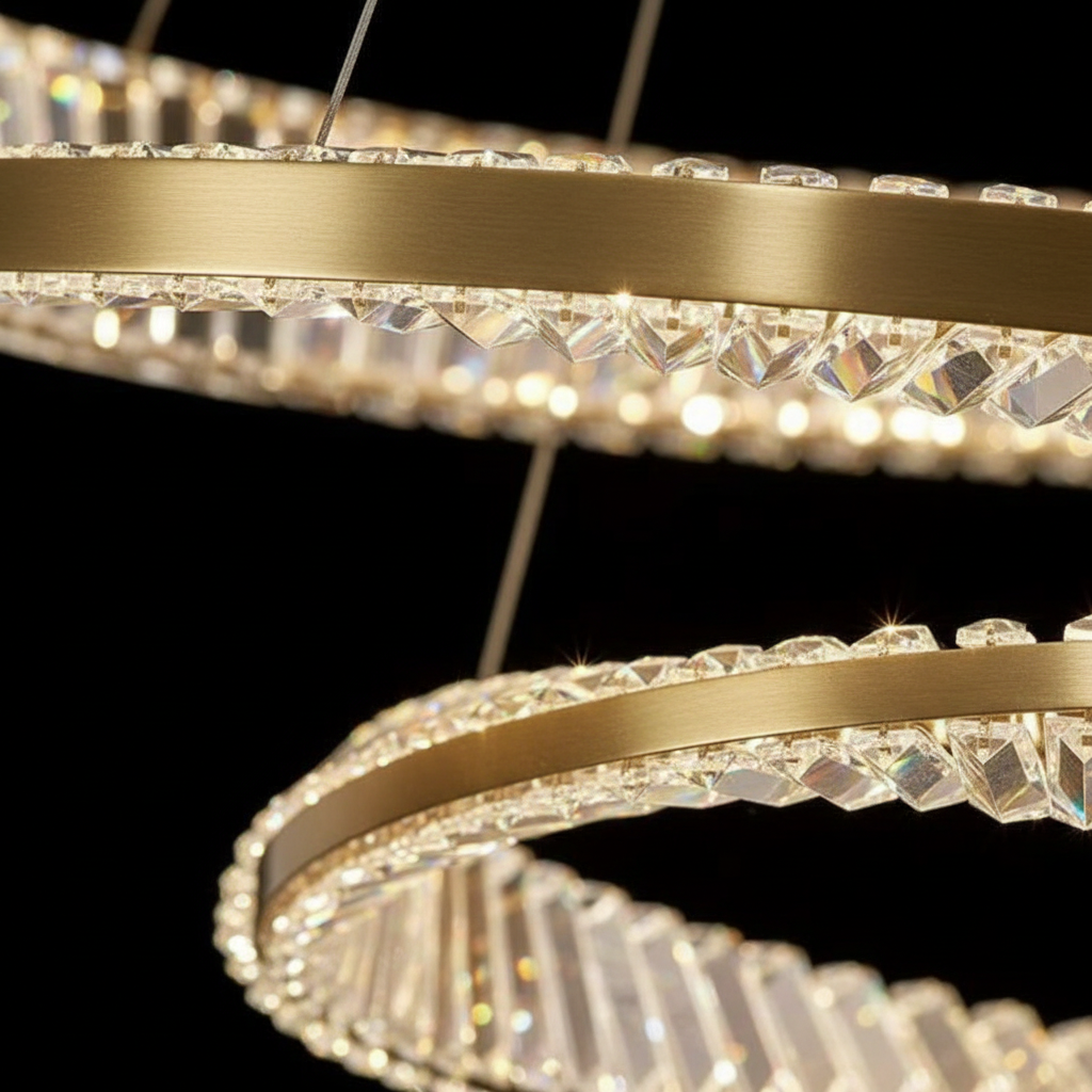 Aurelia Mobius 80cm Double Ring K9 Crystal Chandelier Angle 3