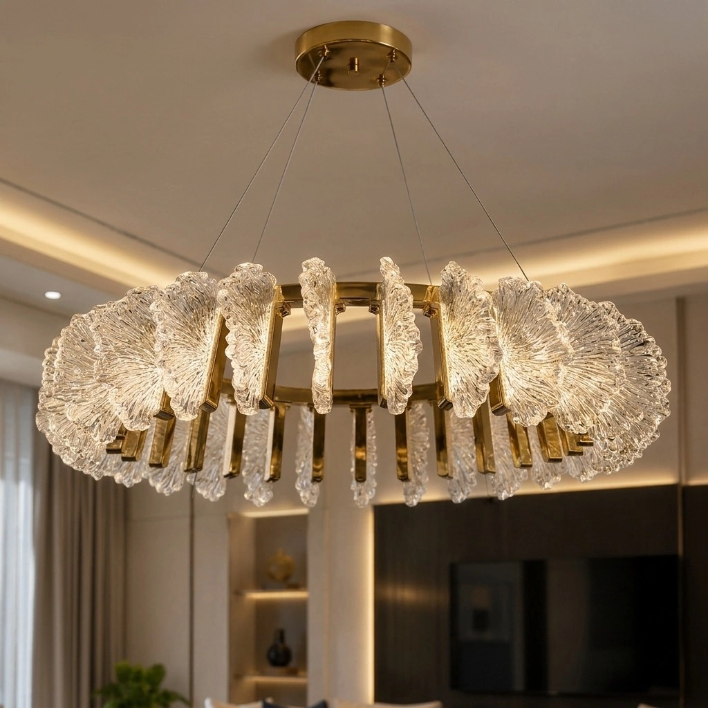 Aurelia Reef 80cm Textured Crystal Ring Chandelier