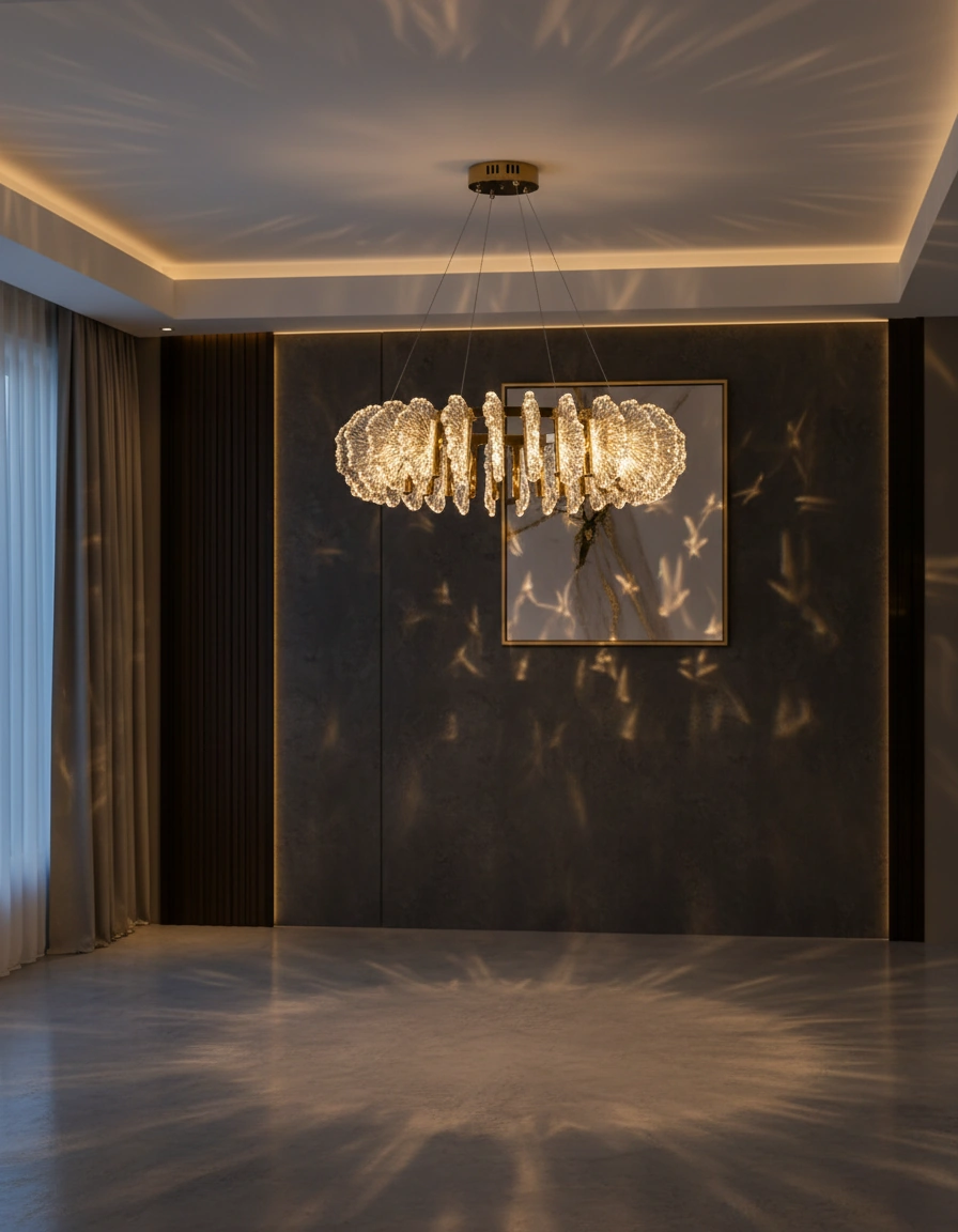 Aurelia TF-125 60cm Dual-Tier Crystal Chandelier Angle 4