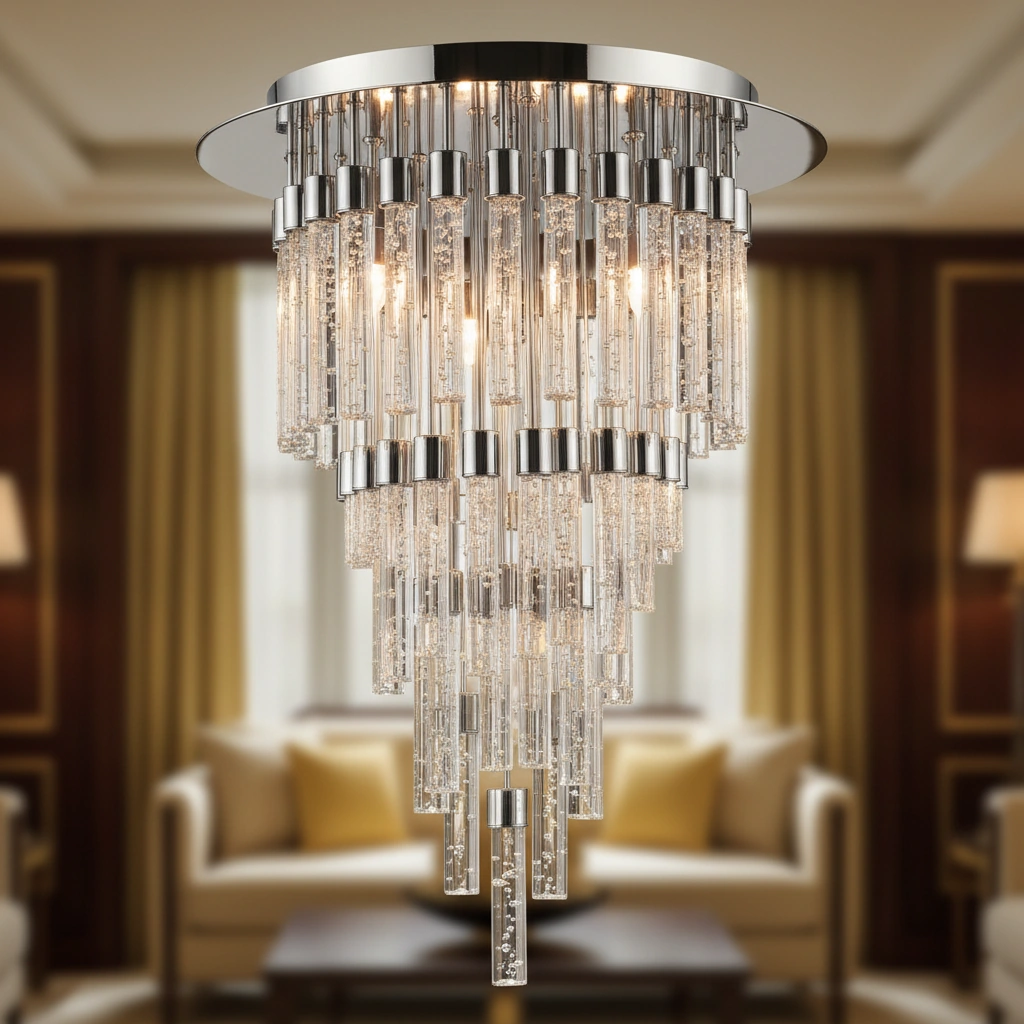 Cascada 28-Light Spiral Bubble Crystal Chandelier Angle 3