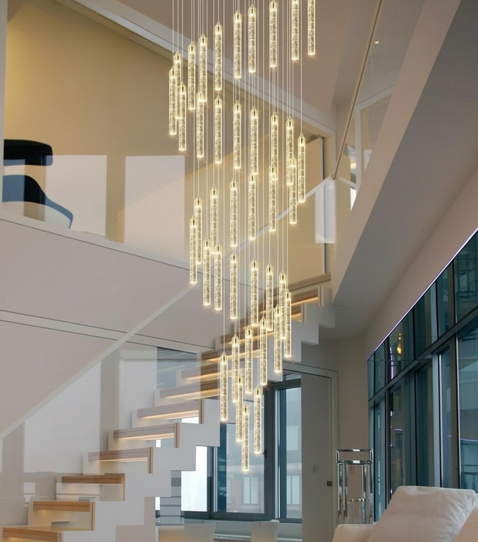 Cascada Spiralis 48-Light Crystal Rod Chandelier Primary Perspective