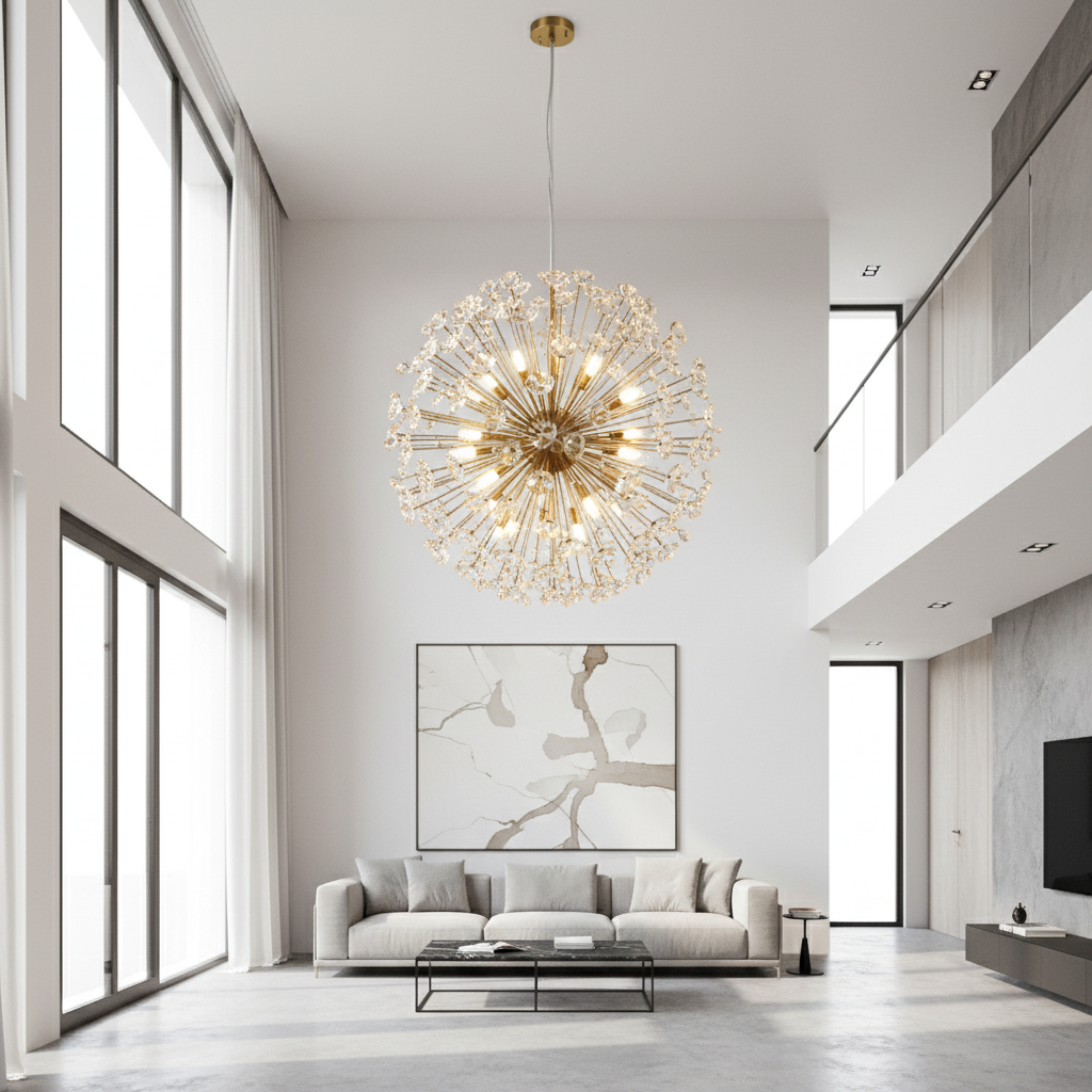 Celestia 80cm K9 Crystal Dandelion Chandelier Primary Perspective
