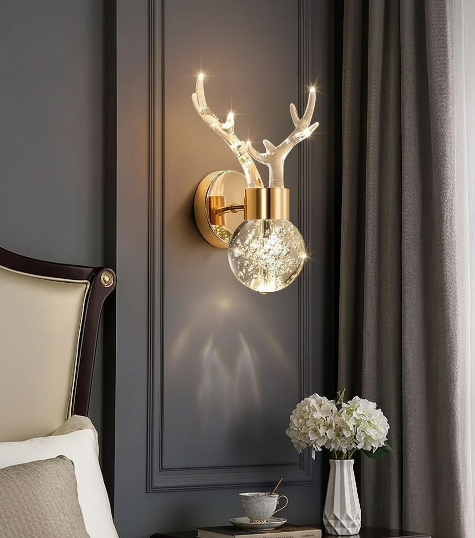 Cervus Crystal Antler Wall Sconce Primary Perspective