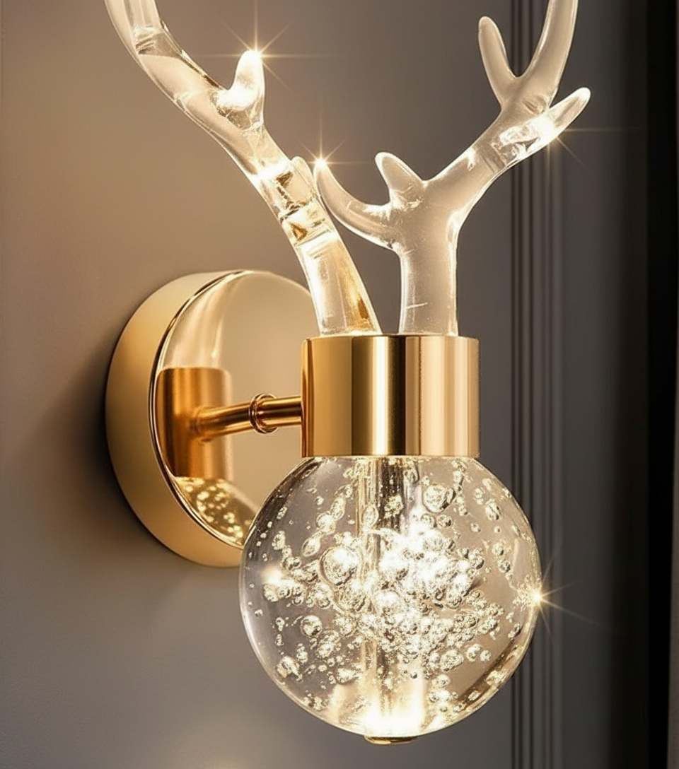 Cervus Crystal Antler Wall Sconce Angle 3